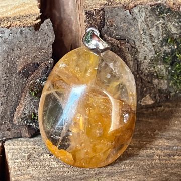Pandantiv oval lemonit, cuart lamaie
