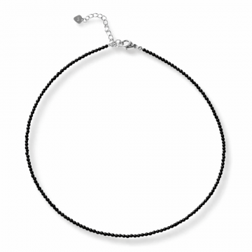 Protectie si Claritate ,   Choker din Otel Inoxidabil cu Obsidian Natural Fatetat