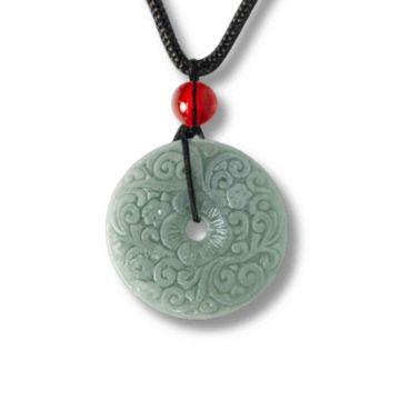 Protectie si Echilibru ,   Colier cu Jad Natural Sculptat