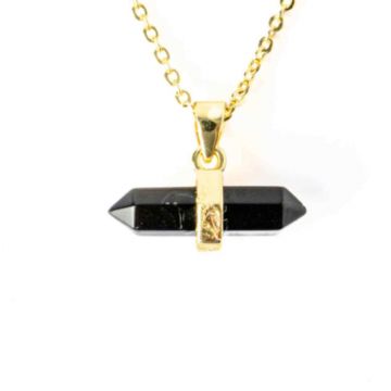 Protectie si Echilibru ,   Colier din Obsidian Natural pe Lant de Cupru