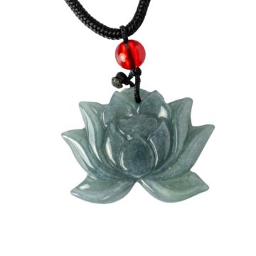 Puritate si Liniste ,   Colier Lotus din Jad Albastru de Guatemala