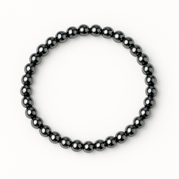 Putere si claritate ,   Bratara elastica cu pietre de hematit 6 mm