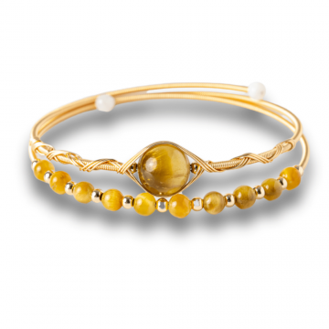 Putere si Protectie ,   Bratara din Ochi de Tigru auriu Natural