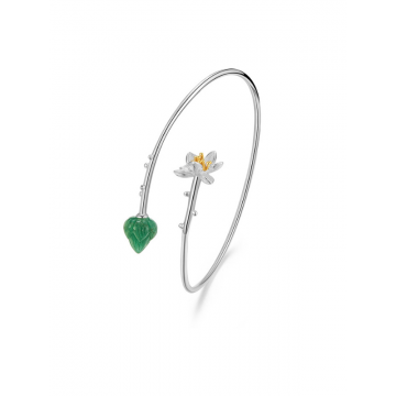 Brățară Argint și Aventurin - Boboc de Lotus