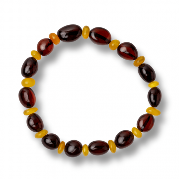 Bratara Chihlimbar Galben si Maro-Rosiatic ,   Caldura, Protectie si Energie Solara Echilibrata