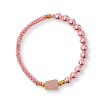 Bratara Cuart Roz si Perle ,   Energie de Iubire, Delicatete si Armonie Interioara