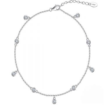 Bratara de glezna argint 925, JW1809, model elegant, placata cu rodiu