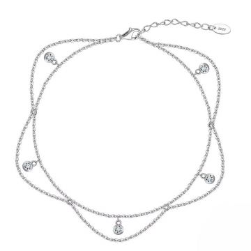 Bratara de glezna argint 925, JW1810, model elegant, placata cu rodiu