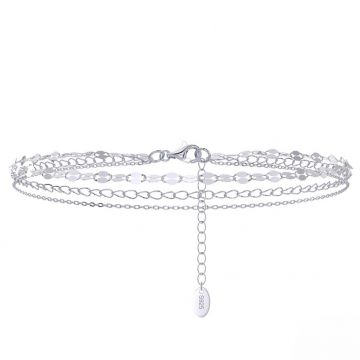 Bratara de glezna argint 925, JW1814, model triplu, placata cu rodiu