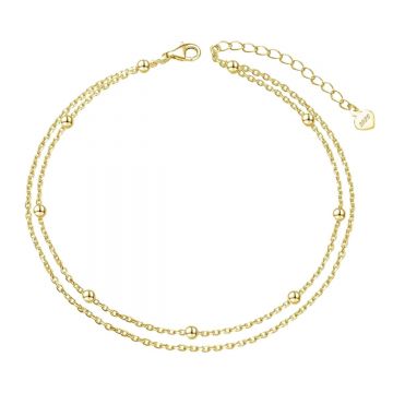 Bratara de glezna argint 925, JW1817, model dublu, placata cu aur