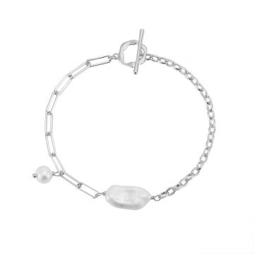 Bratara din argint 925 pentru dama, JW1703, model perlute, placata cu rodiu