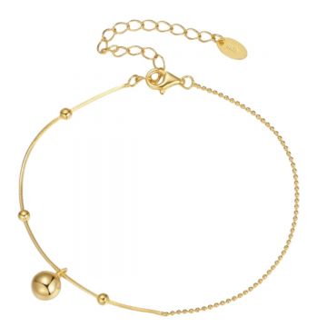 Bratara din argint 925 pentru dama, JW1794, model biluta, placata cu aur