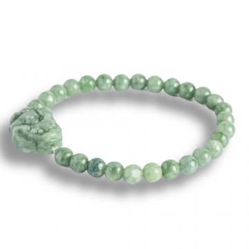 Bratara din Jadit Rusesc Natural cu Pixiu ,   Protectie si Abundenta