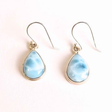Cercei Argint 925 cu Larimar Lacrima ,   Calm si Purificare Emotionala