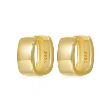 Cercei argint 925, JW1667, model patrat, placati cu aur