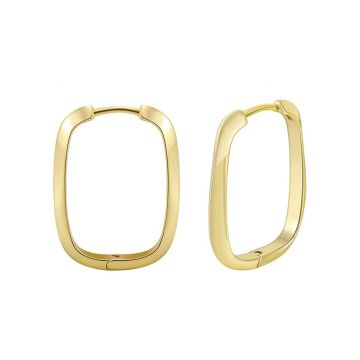 Cercei argint 925, JW1738, model patrat-oval, placati cu aur