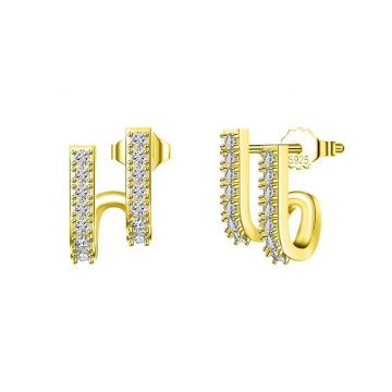 Cercei argint 925, JW1770, model elegant, placati cu aur