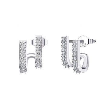 Cercei argint 925, JW1771, model elegant, placati cu rodiu