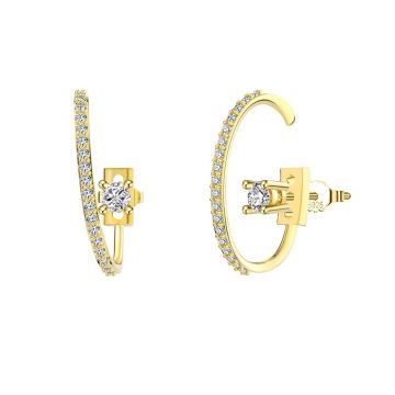 Cercei argint 925, JW1773, model semicerc, placati cu aur