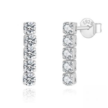 Cercei argint 925, JW1777, model tennis, placati cu rodiu