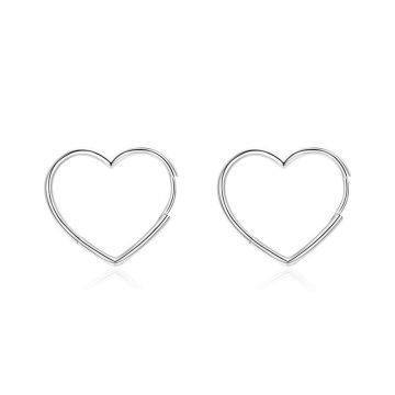 Cercei argint 925, JW1797, model inima, placati cu rodiu
