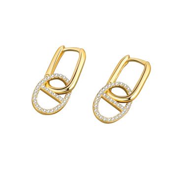 Cercei argint 925, JW1843, model elegant, placati cu aur