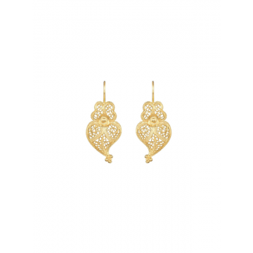 Cercei Argint Aurit - Coracao de Viana, 2.5 cm