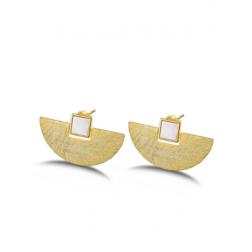 Cercei Argint Aurit Evantai