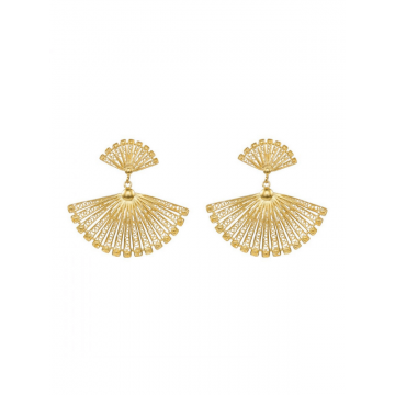 Cercei Argint Aurit- Filigran - Evantai