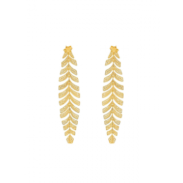 Cercei Argint Aurit - Palm Tree