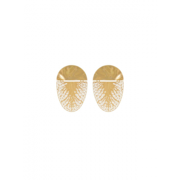 Cercei Argint Aurit - Poem Oval S