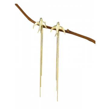 Cercei Argint Aurit - Rândunele