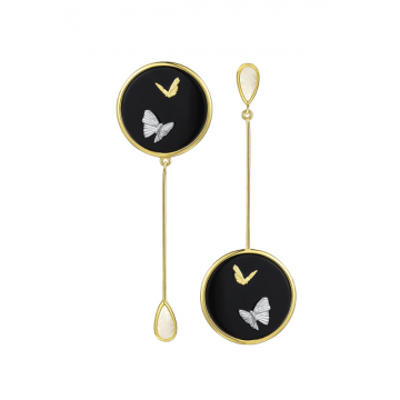 Cercei Argint - Mariposa Auriu