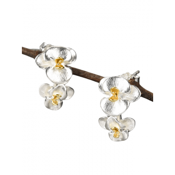 Cercei Argint Orhidee