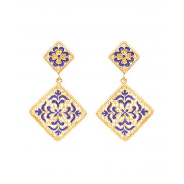 Cercei Argint Placat cu Aur - Azulejo