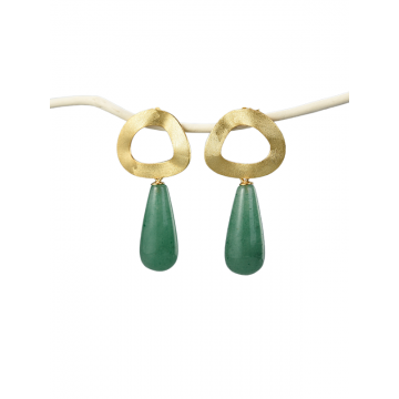 Cercei Aurora- Argint Aurit și Aventurin