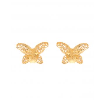 Cercei din Argint Aurit, Fluturași - Filigran