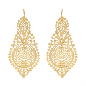 Cercei Lungi Argint Aurit - 