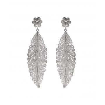 Cercei Lungi din Argint- Frunze