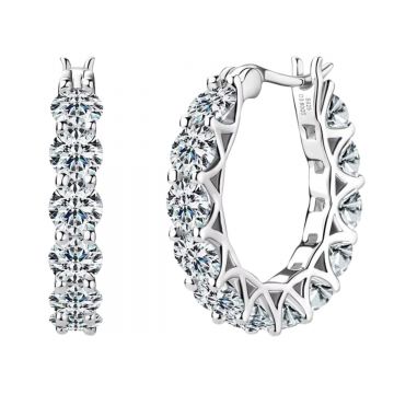 Cercei rotunzi argint 925, JW1747, model elegant, placati cu rodiu