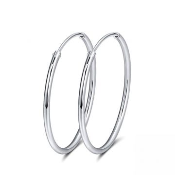 Cercei rotunzi argint 925, JW1785, model elegant, placati cu rodiu