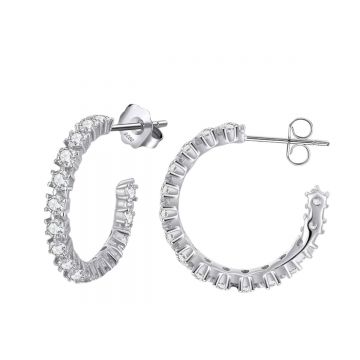 Cercei rotunzi argint 925, JW1792, model elegant, placati cu rodiu