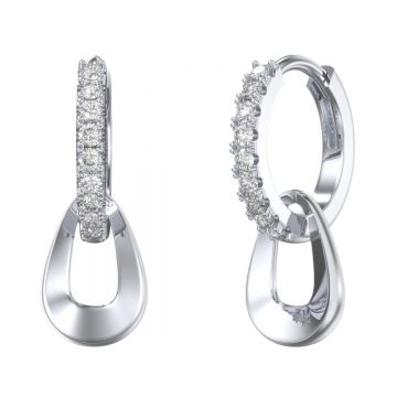 Cercei rotunzi argint 925, JW1800, model elegant, placati cu rodiu