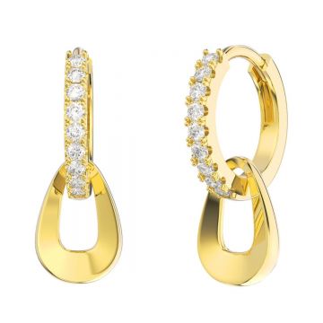 Cercei rotunzi argint 925, JW1801, model elegant, placati cu aur