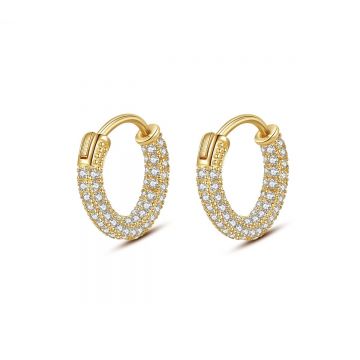 Cercei rotunzi argint 925, JW1844, model elegant, placati cu aur