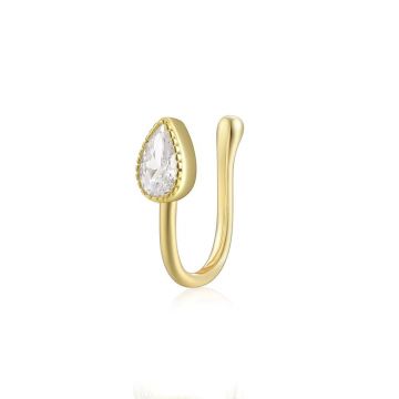 Cercel ear cuff argint 925, JW1672, model elegant, placat cu aur