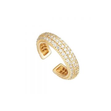 Cercel ear cuff argint 925, JW1677, model elegant, placat cu aur