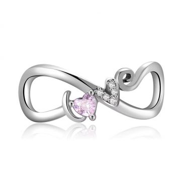 Charm/talisman argint 925, JW1620, model Infinite love, placat cu rodiu