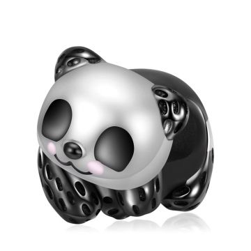 Charm/talisman argint 925, JW1627, model Panda, placat cu rodiu