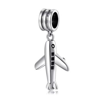 Charm/talisman argint 925, JW1630, model Avion, placat cu rodiu